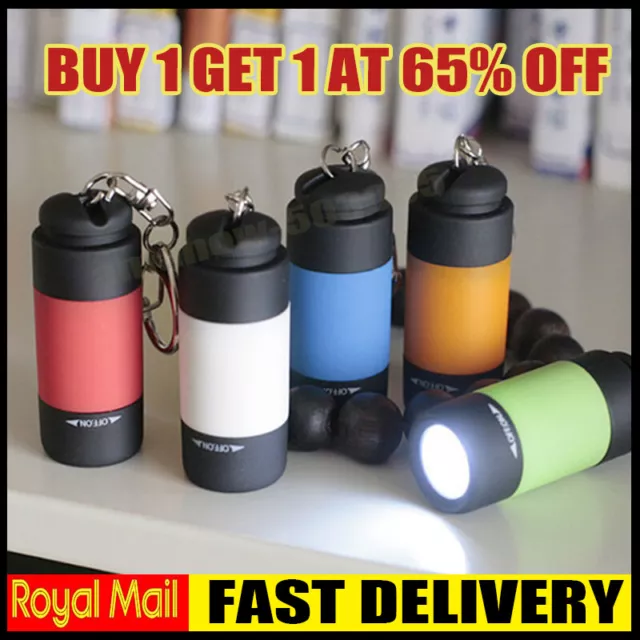 LED Torch Lamp Pocket USB Rechargeable Mini Keychain Keyring Camping Flashlight~