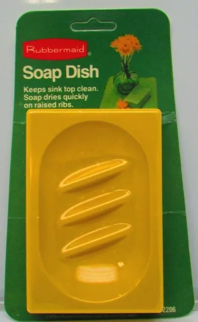 Rare Vintage Rubbermaid Ribbed Soap Dish Mustard Yellow NOS New in Package 1979