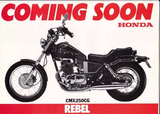 1986 HONDA CMX250CG REBEL Road Bike Australian 2p Brochure Sheet