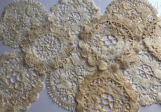 Vintage Antique Lace delicate doilies paper thin beauties