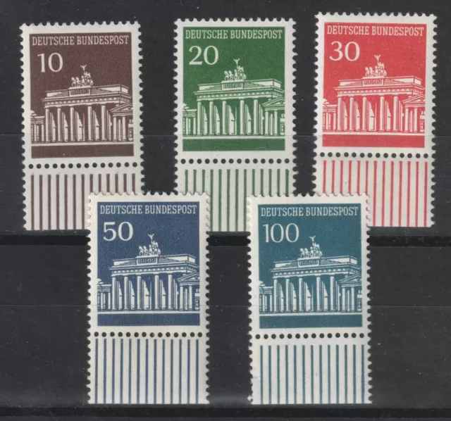 BRD Brandenburger Tor Mi. - Nr. 506 - 510 mit Unterrand komplett postfrisch