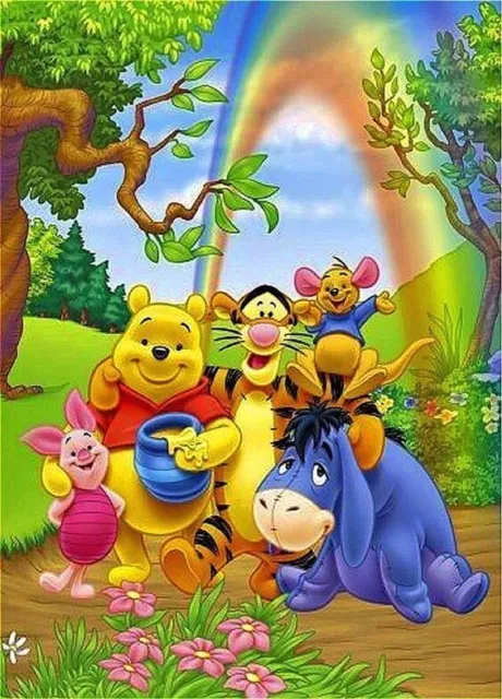 UK Winnie Puuh, Vollbohrer, quadratische Diamanten, Diamant-Malset