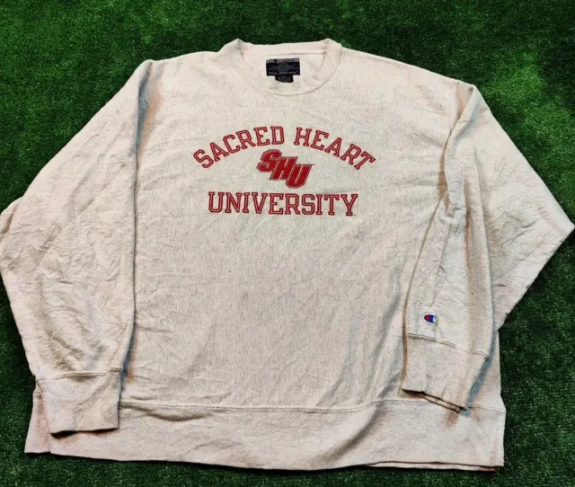 vintage Champion XXL Sweatshirt Gris University College Imprimé graphique...
