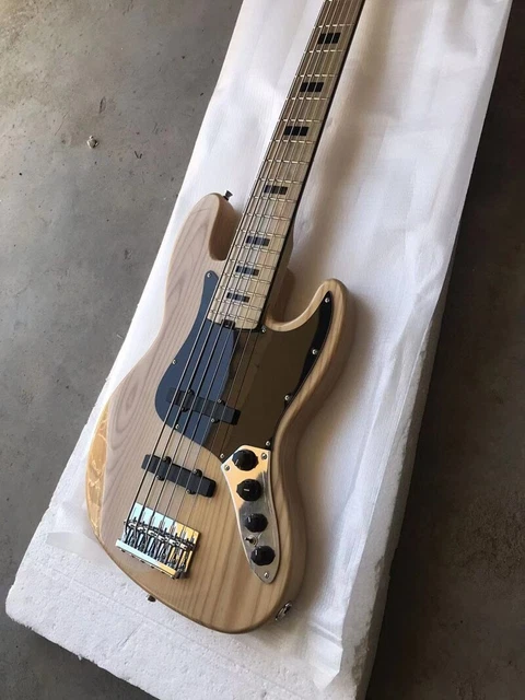 6 String Jazz Bass Guitar Ash Body Maple Neck Black Pickguard Free Shipping 6 String Jazz Bass Guitar Ash Body Maple Neck Black Pickguard Free Shipping
