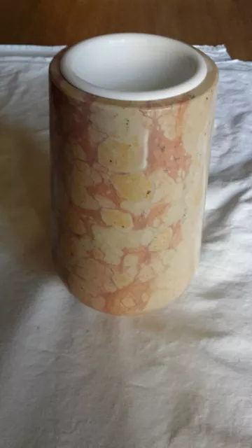 Vaso in marmo con contenitore fiori da appendere cm 20 x cm 10   arte funeraria