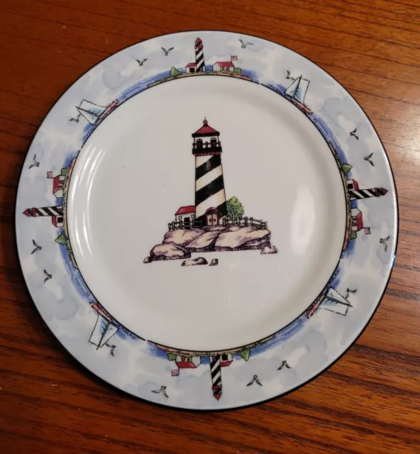 Totally Today Coastal Lighthouse Salad/Dessert Plate 1
