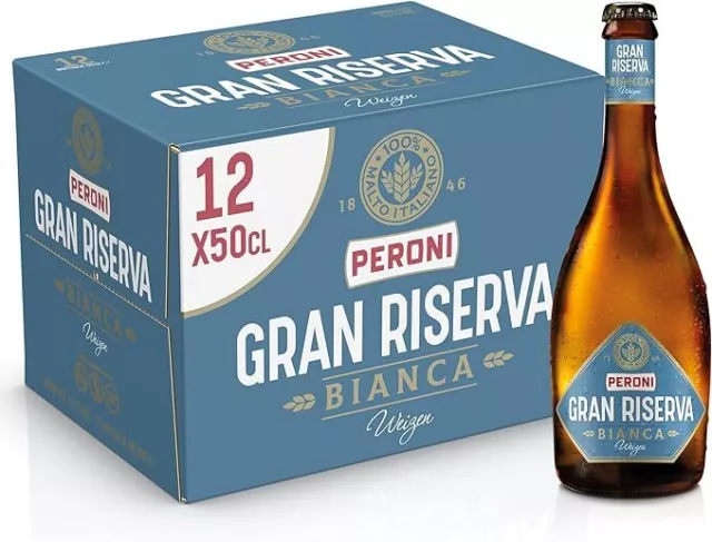 Peroni Bière Gran Reserva Blanc, Boîtier Avec 12 Bières En Bouteille De 50 CL