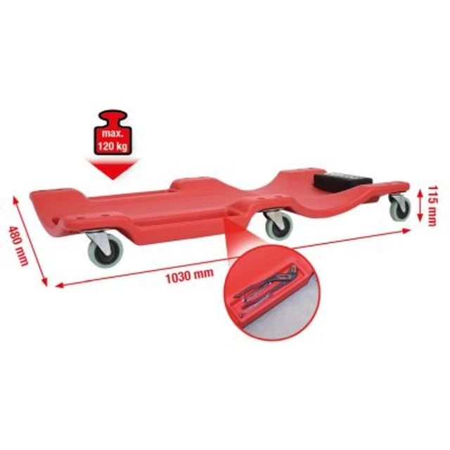 KS TOOLS Werkstattliege 500.8090 Kunststoff