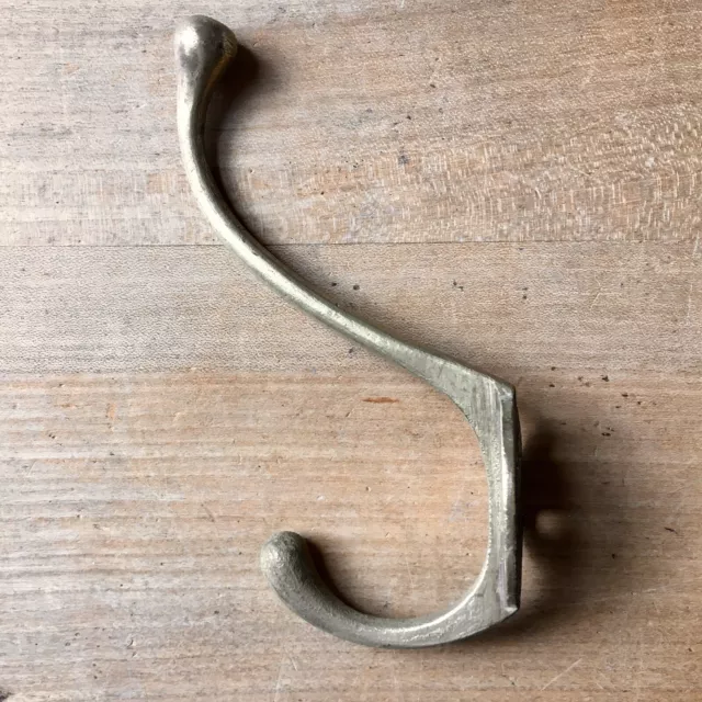 Vintage Brass Coat Hook Reclaimed Old