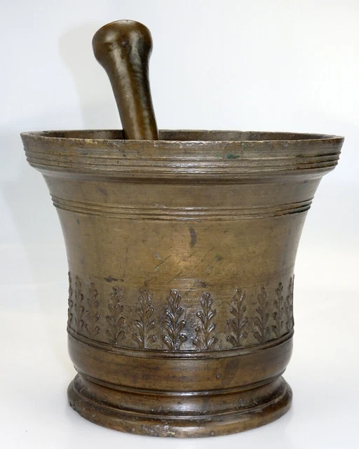 Schwerer Bronze Mörser Renaissance Italien Italy Palmen Monogramm Um 1650 21 Kg
