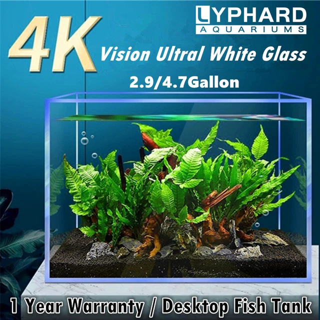 2.9/4.7 Gallon Fish Tank Rimless 4K Vision Aquarium Tanks Water Tank Home Office