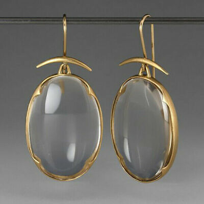 Retro Boho 925 Silver Turquoise Gems Drop Earrings Women Wedding Jewelry A Pair