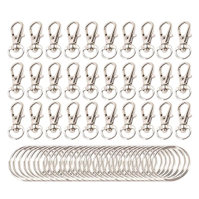 60 Stück Schlüsselclip Haken Twist Locks Schlüsselband Druckknopf Haken mit geteiltem Schlüssel4902