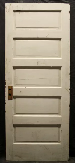 31x79" Antique Vintage Old Salvaged Interior SOLID Wood Wooden Door Raised Panel