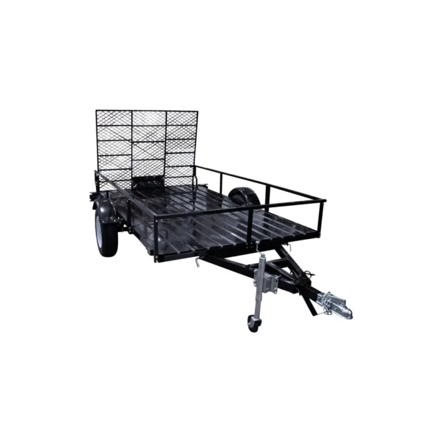 Detail K2 MMT6X10 6' x 10' Open Rail Utility Trailer with Drive-Up Gate New