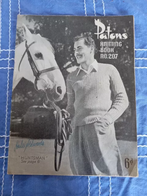 Patons knitting pattern bk 207 MENS Vintage 1940s