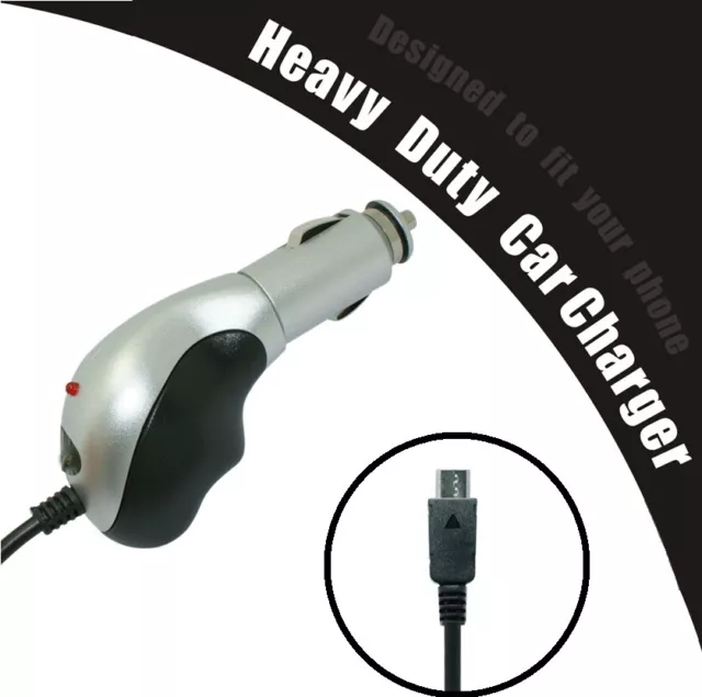 Silver Color Micro-USB Connector DC Auto Heavy Duty Car Charger Adapter