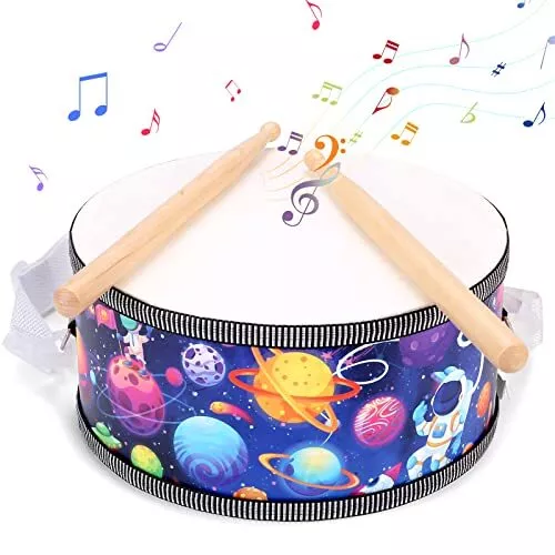 Toddler Drum Set for Kids Wooden Snare Drum Kit 8" Double Sided  Baby Music Toys