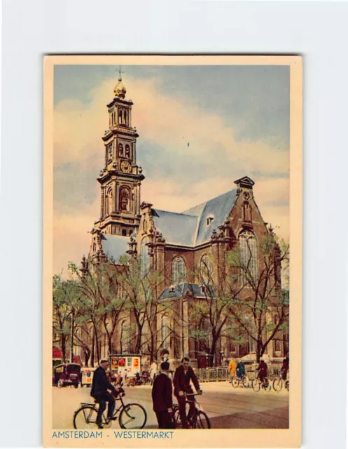 Postcard Westermarkt, Amsterdam Netherlands