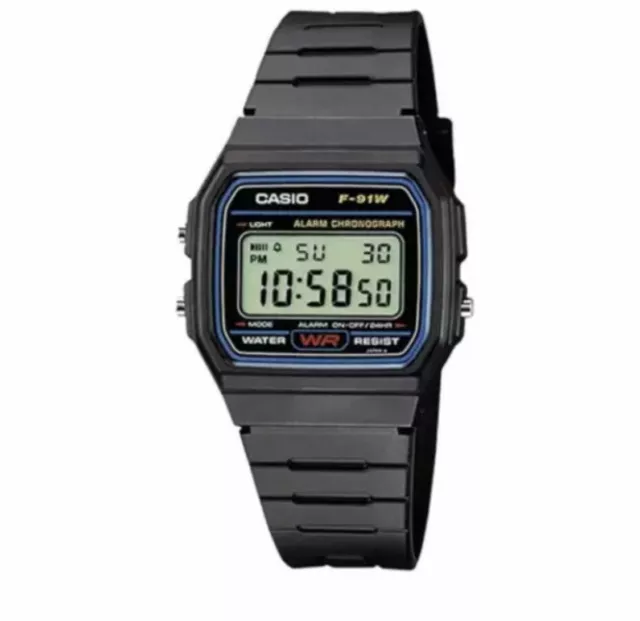 Orologio digitale CASIO F-91W-1YER UOMO DONNA Unisex Vintage Classico Sveglia 2