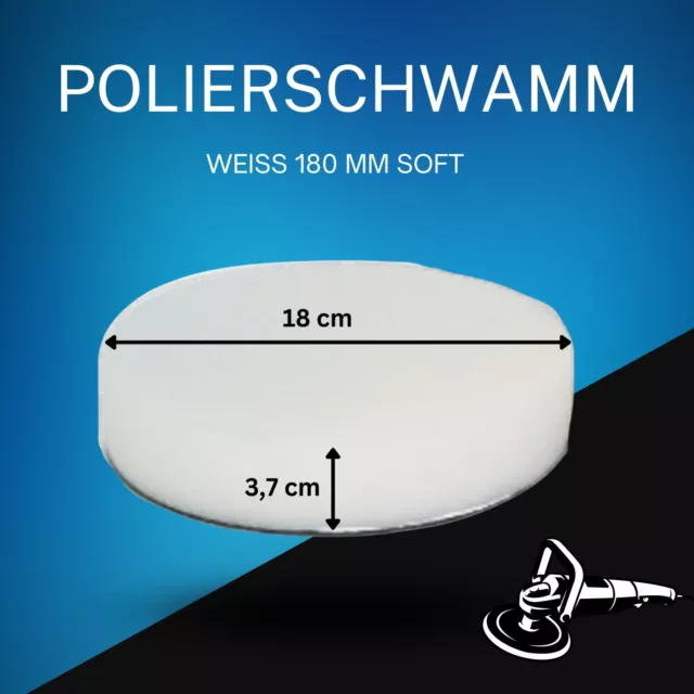Polierschwämme Polierpads Polier-Zubehör, 180mm, Glatt, SOFT 6er-Set Weiß 2