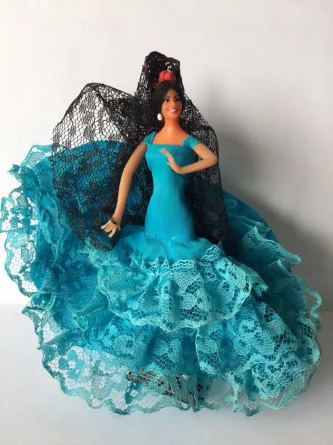 Vintage 5” Marin Chiclana Spanish Flamenco Dancer Display Souvenir Doll