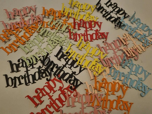 8 Happy Birthday Sentiment Card Toppers/ card Making/ scrapbooking/ Decoration