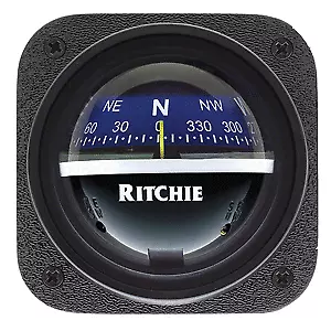 Ritchie V-537B Explorer Compass Bulkhead Mount Blue Dial Boat Sailboat