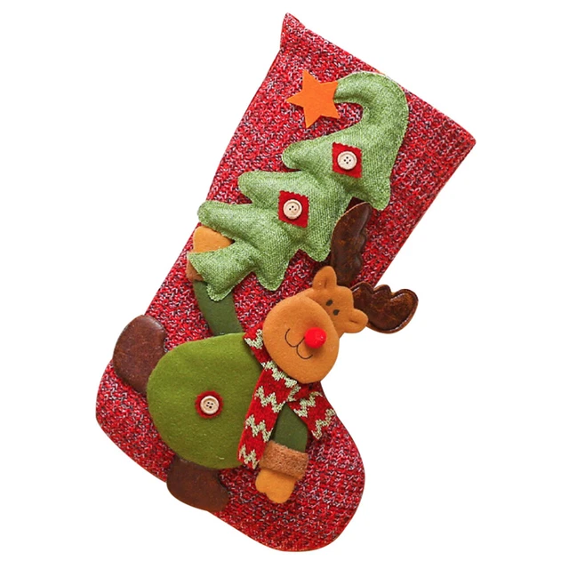 Gift Stockings Bag Colored Christmas Socks Christmas Gift Bag Decorations