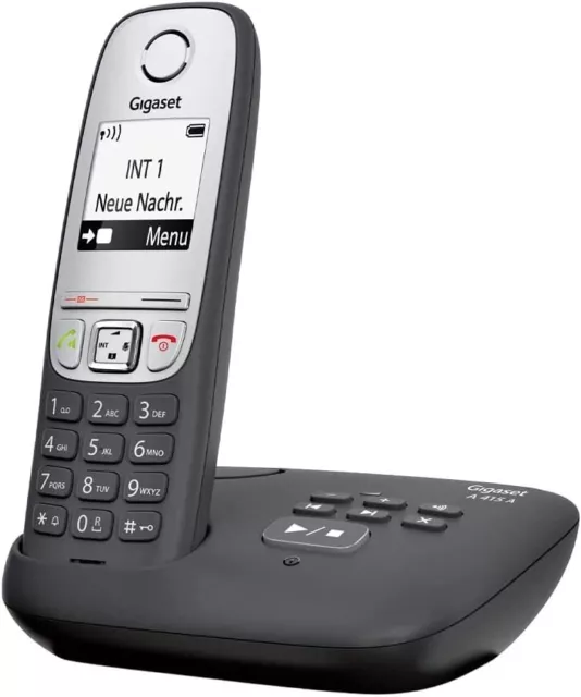 Gigaset A415A Teléfono Inalámbrico DECT Negro con Contestador Automático