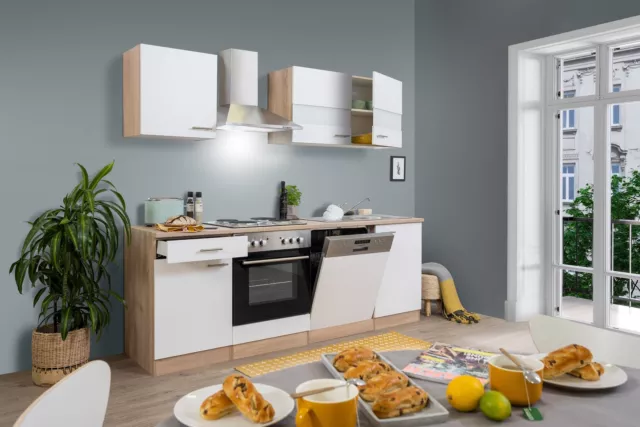 Cucina attrezzata cucinino Rovere Bianco Merle 220 CM respekta