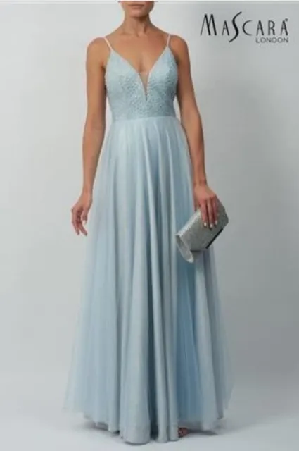 Mascara Mc120130 size 10 baby blue Evening dress sparkle tulle BNWT