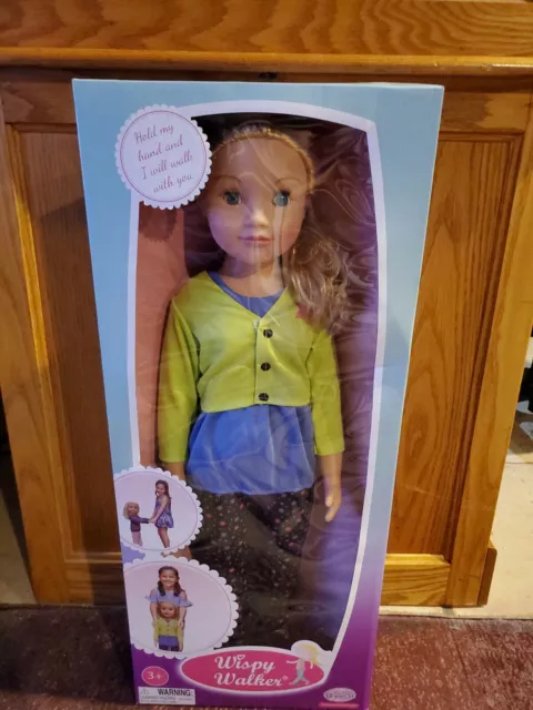 NEW WISPY WALKER 27" WALKING DOLL BLONDE HAIR Blue Eyes.