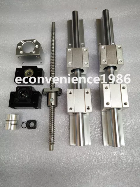 2 pcs SBR30-1200mm linear rail & Ballscrew RM2505-1200mm+BK/BF20 CNC Kit