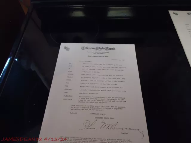 1919 Citizens State Bank Ellsworth Wisconsin Architecture Architects Letter