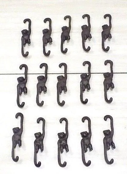 15 Monkey Hooks Plant Cast Iron Small Hook Hanger Kettle Hook Vintage Japanese