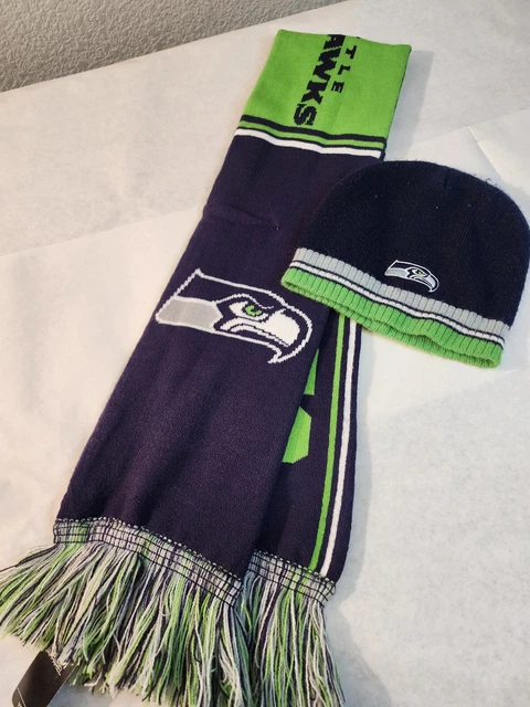 NFL.com Youth Seattle Seahawks Jacquard Super Fan Scarf and knit hat