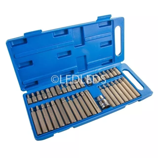 SET 40pz INSERTI BUSSOLE  ESAGONALI TORX EXA XZN LUNGHI CORTI IMPRONTA 3/8 1/2