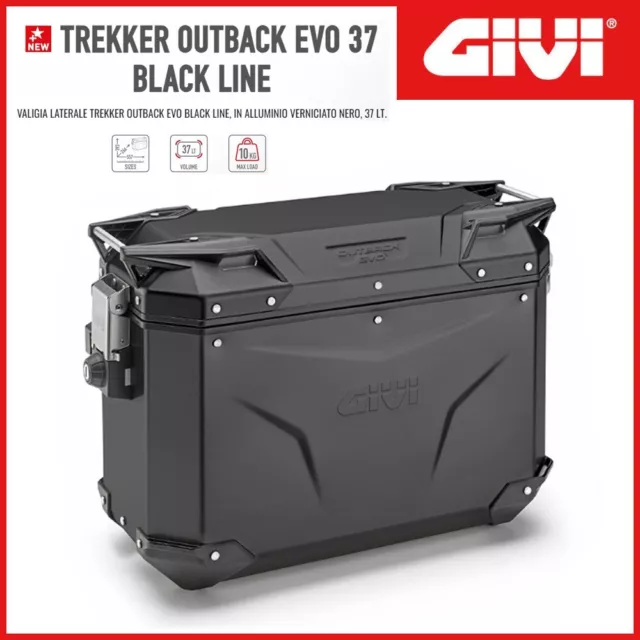 Valigia Laterale Dx [Givi] Trekker Outback Evo 37 Lt. Black Monokey Cam Obke37Br