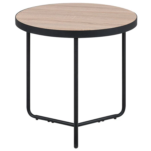 Table D’appoint Ronde 32x32x62,5 Cm – Plateau MDF, Pieds Métal – Pour Salon, Chambre, Petit Espace – Montage Facile