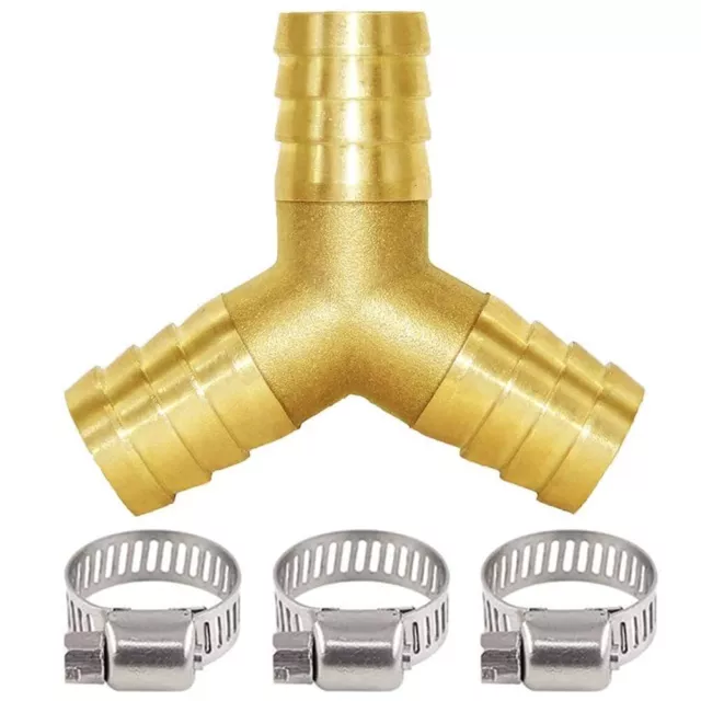 5/8" Hose Barb Y Shaped 3 Way Union Fitting Intersection/Split Brass Water/Fu...