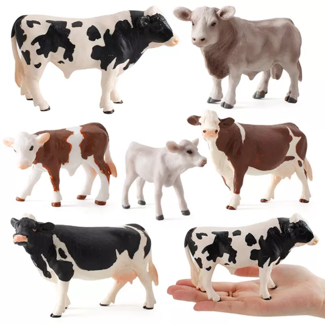 Zoo Farm Fun Toys Model Cow Simulated Animal Plastic Models Educational T'EL