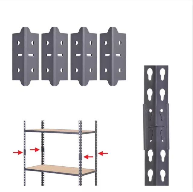 4-Pack Steel Post Coupling Outer in Grey (4 In. H X 1.375 In. W X 1.375 In. D)