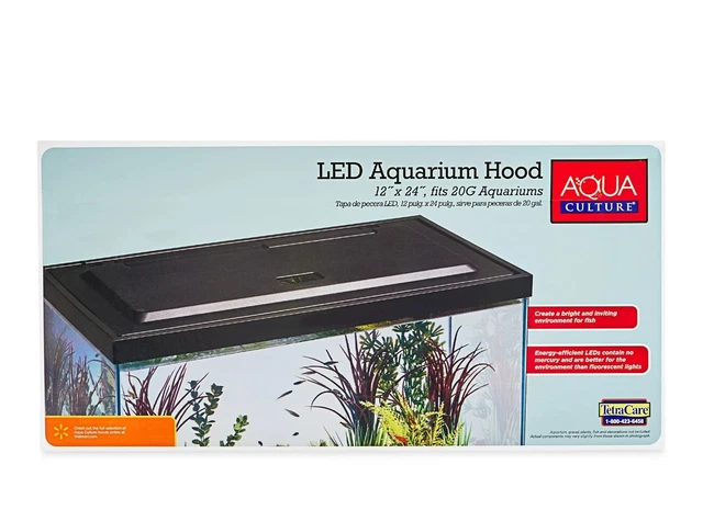 20 Gallon Fish Tank Hood with Long-life Natural Glow LED Light for Home, Office