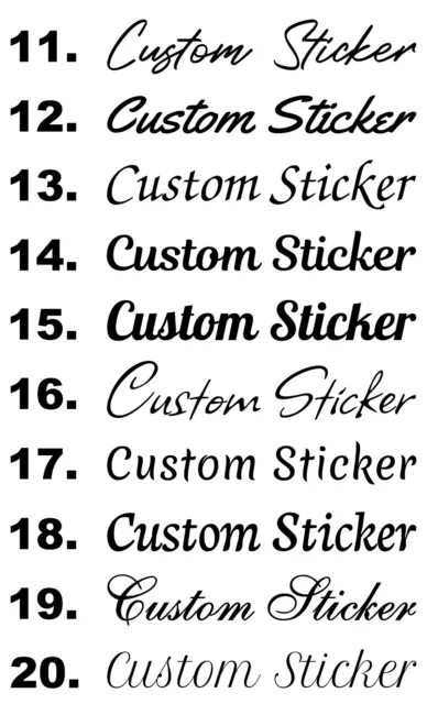Custom Text Slogans Personal Names Quote Wording Stickers Decals Fonts 11-20