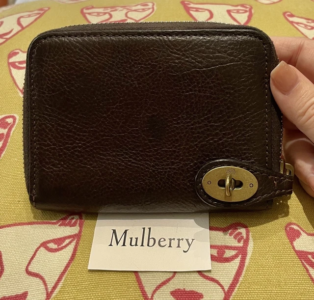 MULBERRY VINTAGE UNISEX Postman Lock Purse Dark Brown Pebbled Leather G.c. 55.00 PicClick UK