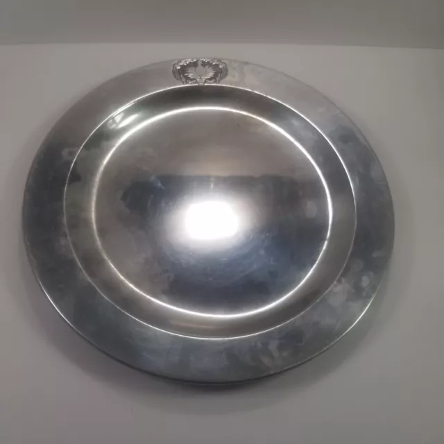 Williamsburg WILTON ARMETALE Large Round Pewter Serving Tray Centerpiece 14 “