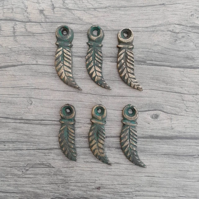 Vintage cast brass cabinet cupboard door catch twist turn latch farm decor 6pcs