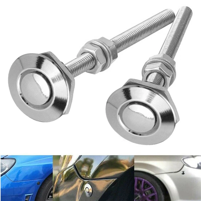 PAIR CAR QUICK Release Bumper Latch Push Button Hood Pin Lock
