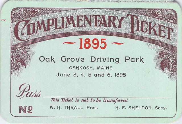 Oak Grove Driving Park Oshkosh Maine Fair Publishing House Norwalk Ohio Sample